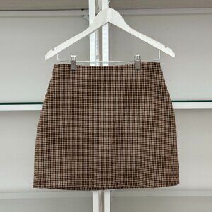 Plaid Houndstooth Mini Skirt